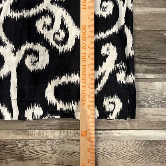 Hot Cotton Ethnic Swirl Print 100% Linen Boxy Top Size Medium Tunic Popover - Picture 6 of 7